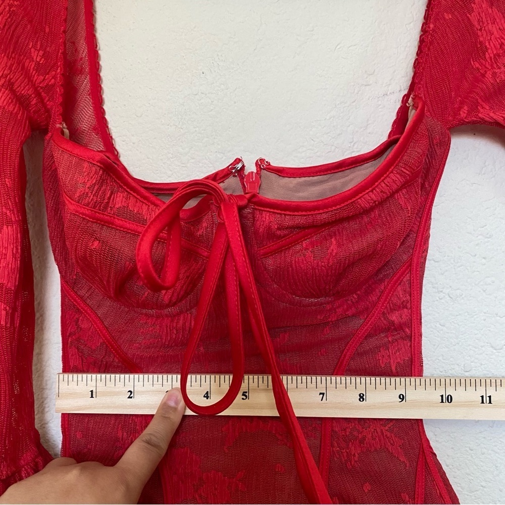 House of CB ‘Analissa’ Scarlett Lace Corset Mini Dress NWOT size XS Taller‎ - Picture 8 of 14